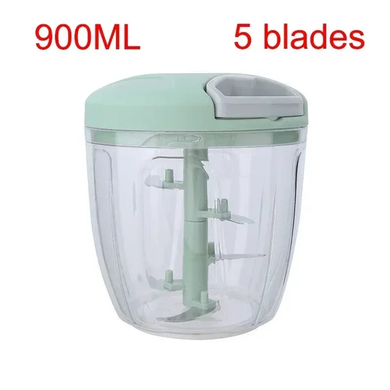 500/900ML Manual Meat Mincer Garlic Chopper Rotate Garlic Press Crusher Vegetable Onion Cutter Kitchen Cooking Accessories