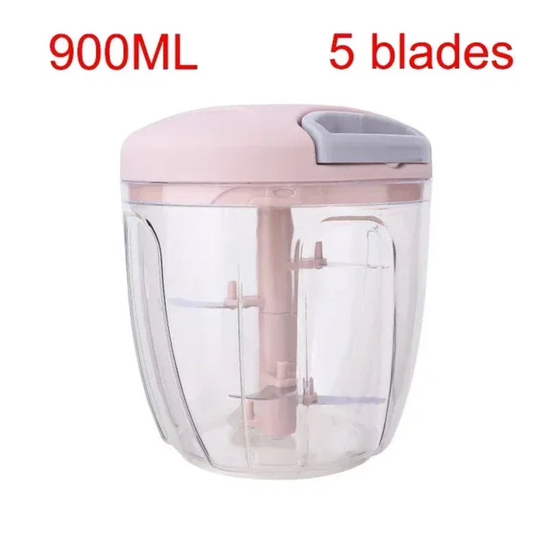 500/900ML Manual Meat Mincer Garlic Chopper Rotate Garlic Press Crusher Vegetable Onion Cutter Kitchen Cooking Accessories