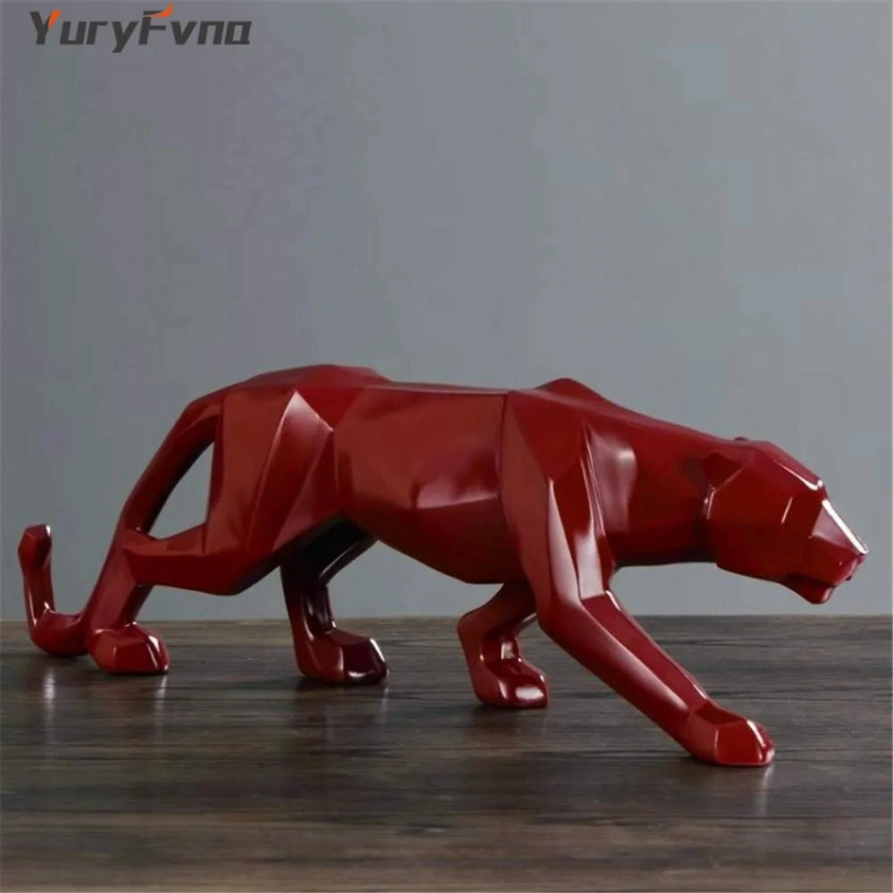 Abstract Resin Leopard Statue: Modern Home Office Decoration Gift