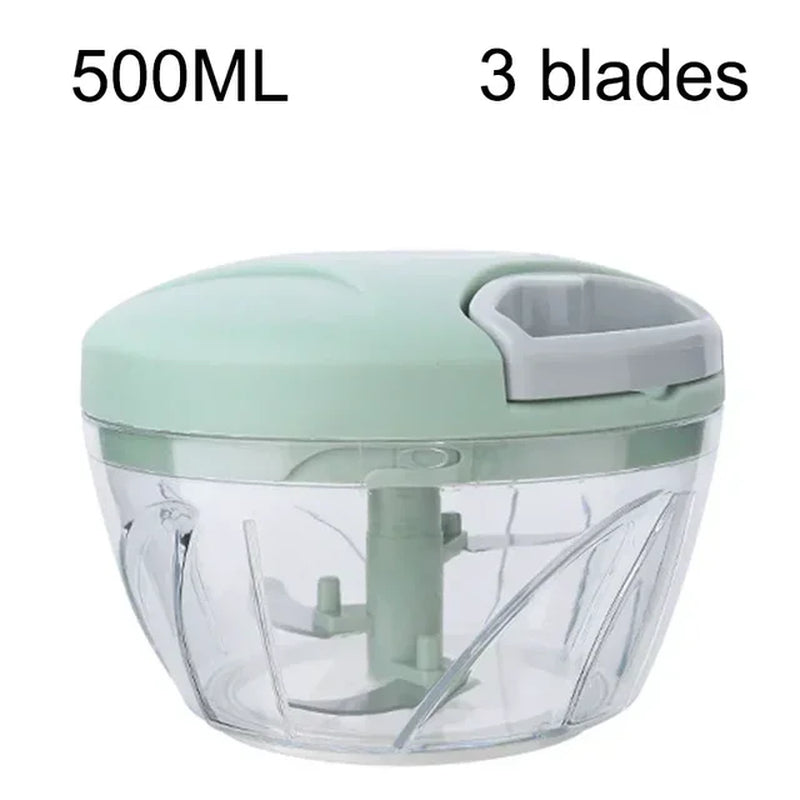 500/900ML Manual Meat Mincer Garlic Chopper Rotate Garlic Press Crusher Vegetable Onion Cutter Kitchen Cooking Accessories