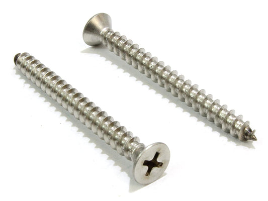#8 X 2'' Stainless Flat Head Phillips Wood Screw, (100 Pc), 18-8 (304) Stainless Steel Screws by