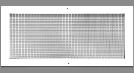 12" X 26" or 26" X 12" Cube Core Eggcrate Return Air Grille - Aluminum Rust Proof - HVAC Vent Duct Cover - White [Outer Dimensions: 13.75 X 27.75]